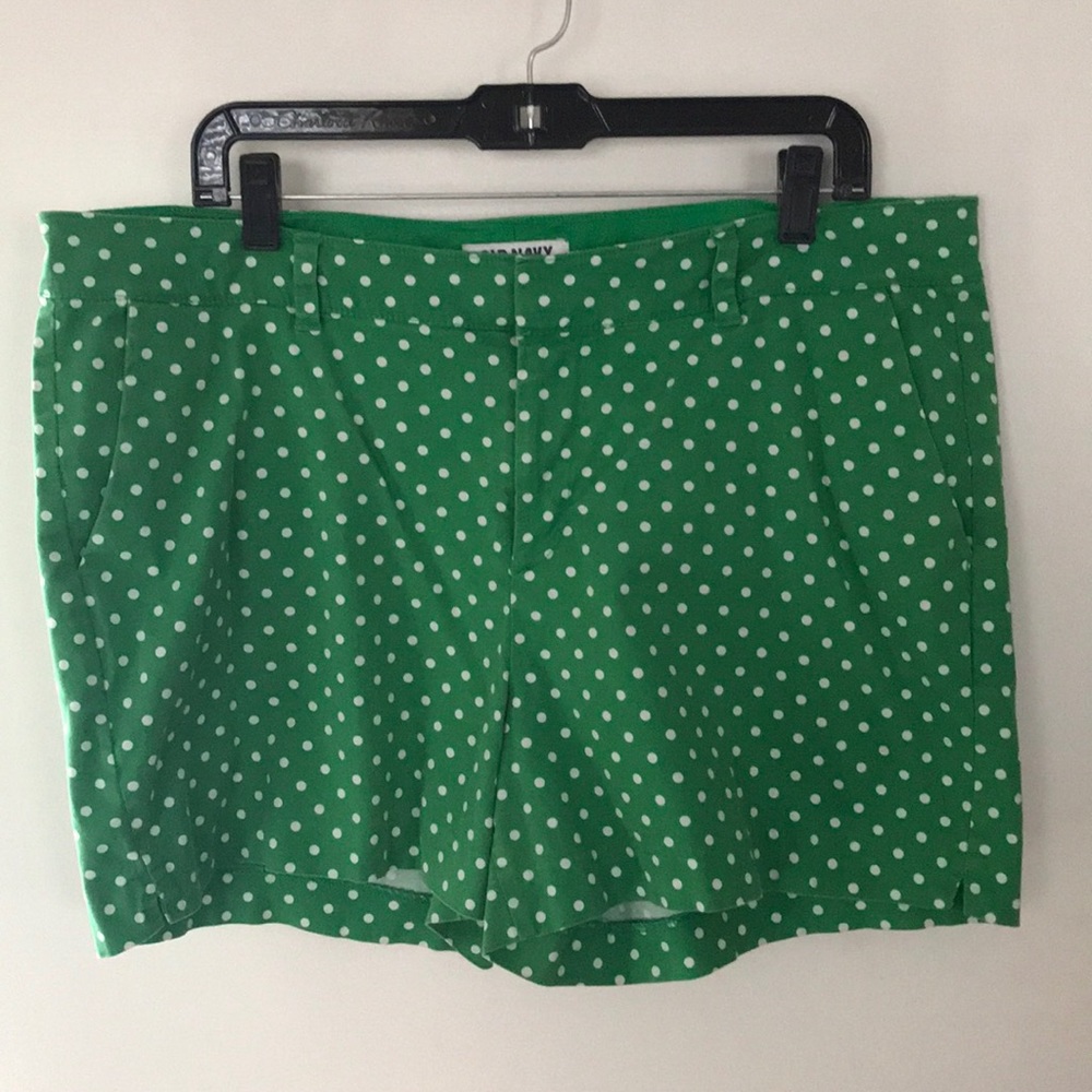 Green polka-dot shorts
